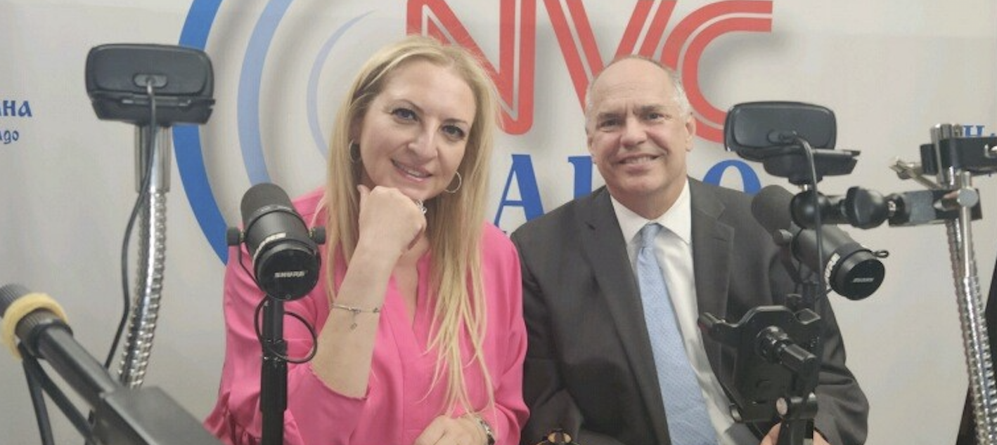 Mike Rom and Laura Golub at NVC Radio 1590 AM studio